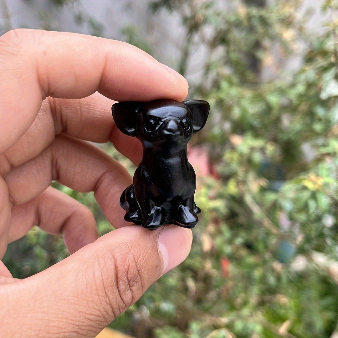 Crystal Chihuahua Dog Carving Natural Crystal Home Decor Office Decor Gift