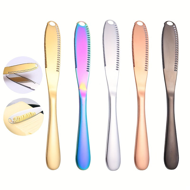 Stainless Steel Butter Spreader 3-in-1 Kitchen Gadget Multi-Color