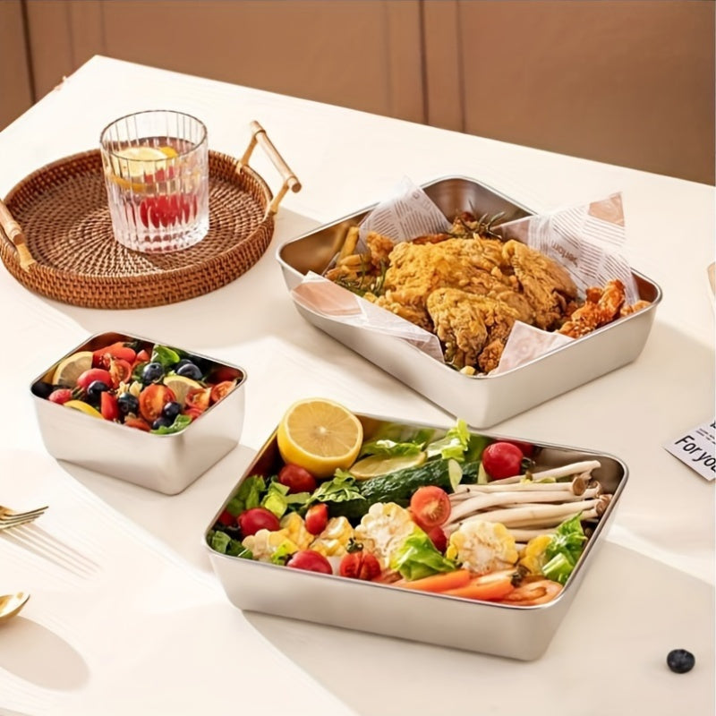 5pcs Stainless Steel Food Storage Containers with Clear Lids Leak-Proof Stackable