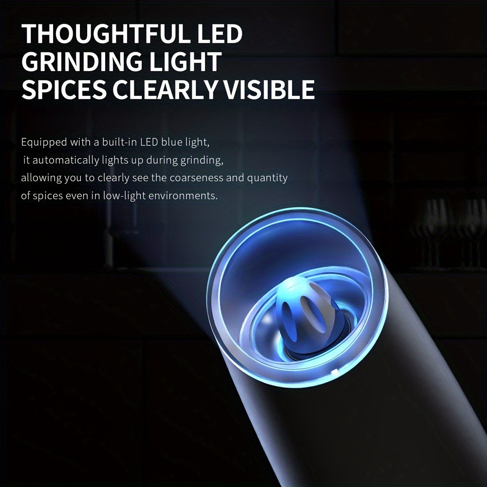 Электрическая солонка и перечница на батарейках с датчиком гравитации, регулируемый помол, большой объем