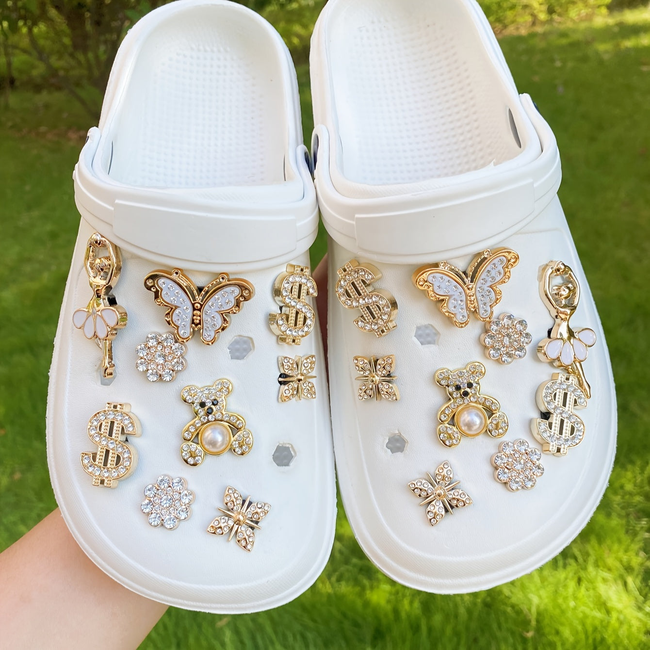 Kids Plastic Bling Shoe Charms Set Removable Animal and Insect Wing Accessories