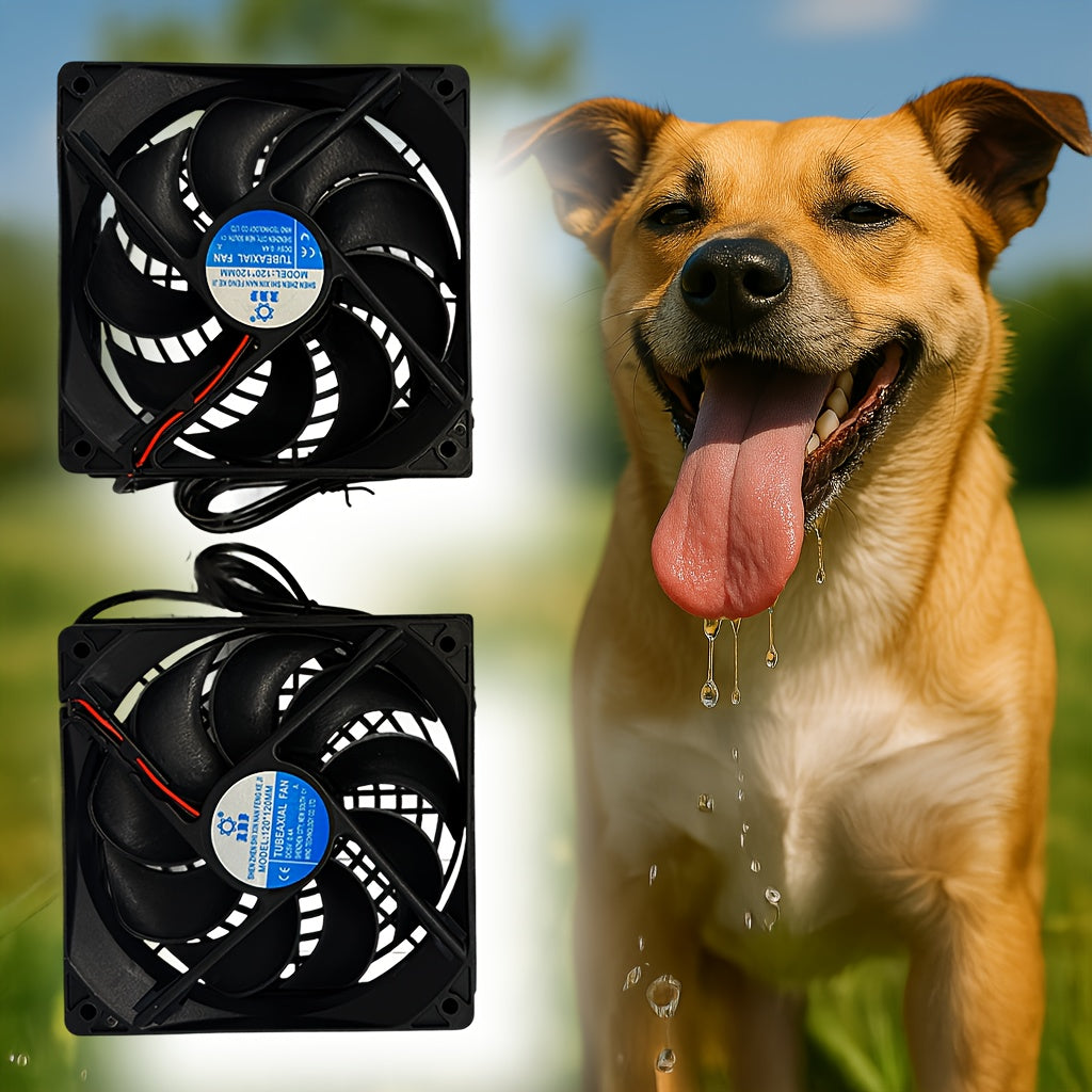 Cooling Exhaust Fan for Pets, Pet Kennel Ventilation, Dual Fans