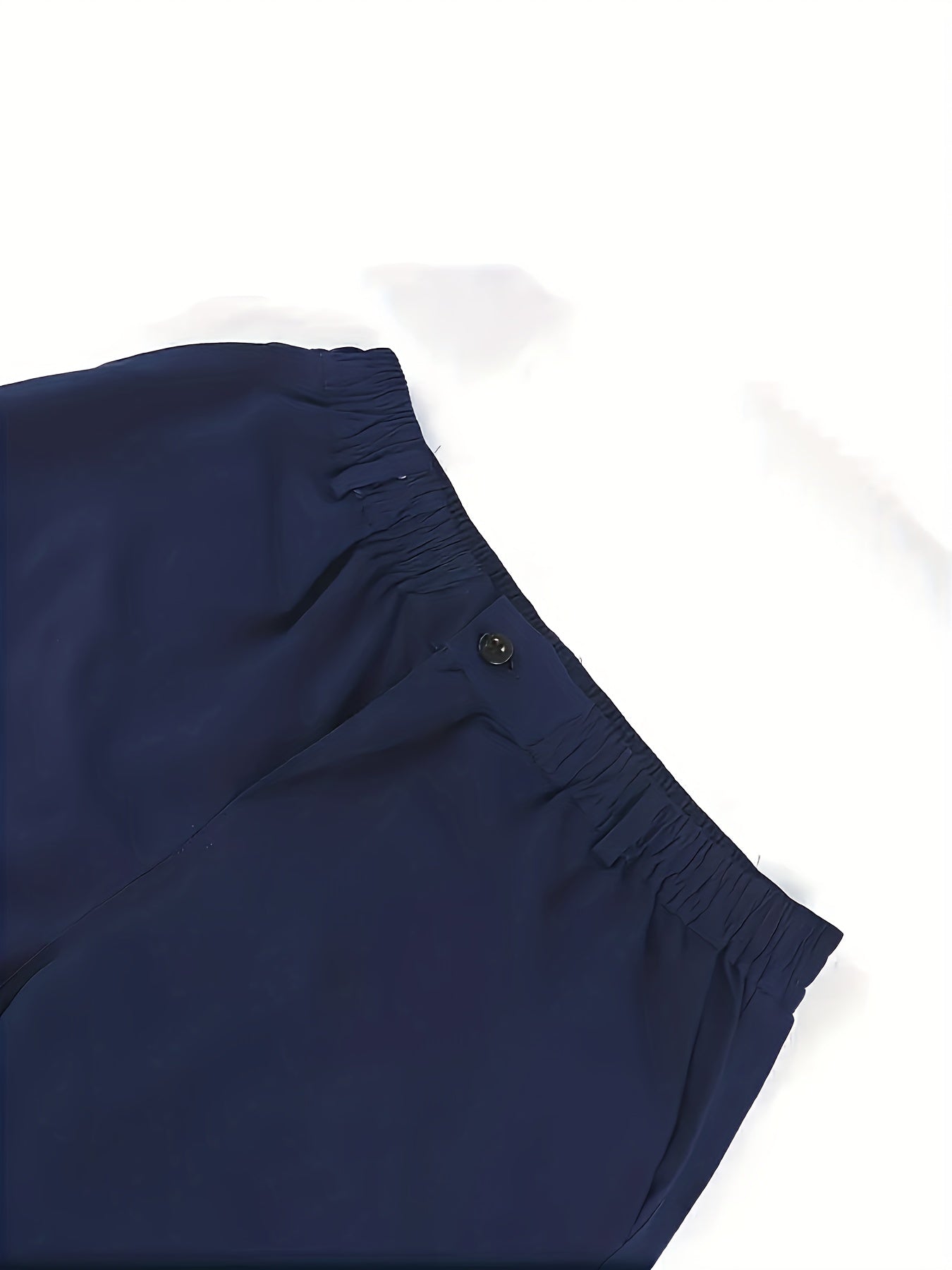 Plus Size Men Cargo Pants Loose Fit Solid Polyester Casual Spring Fall