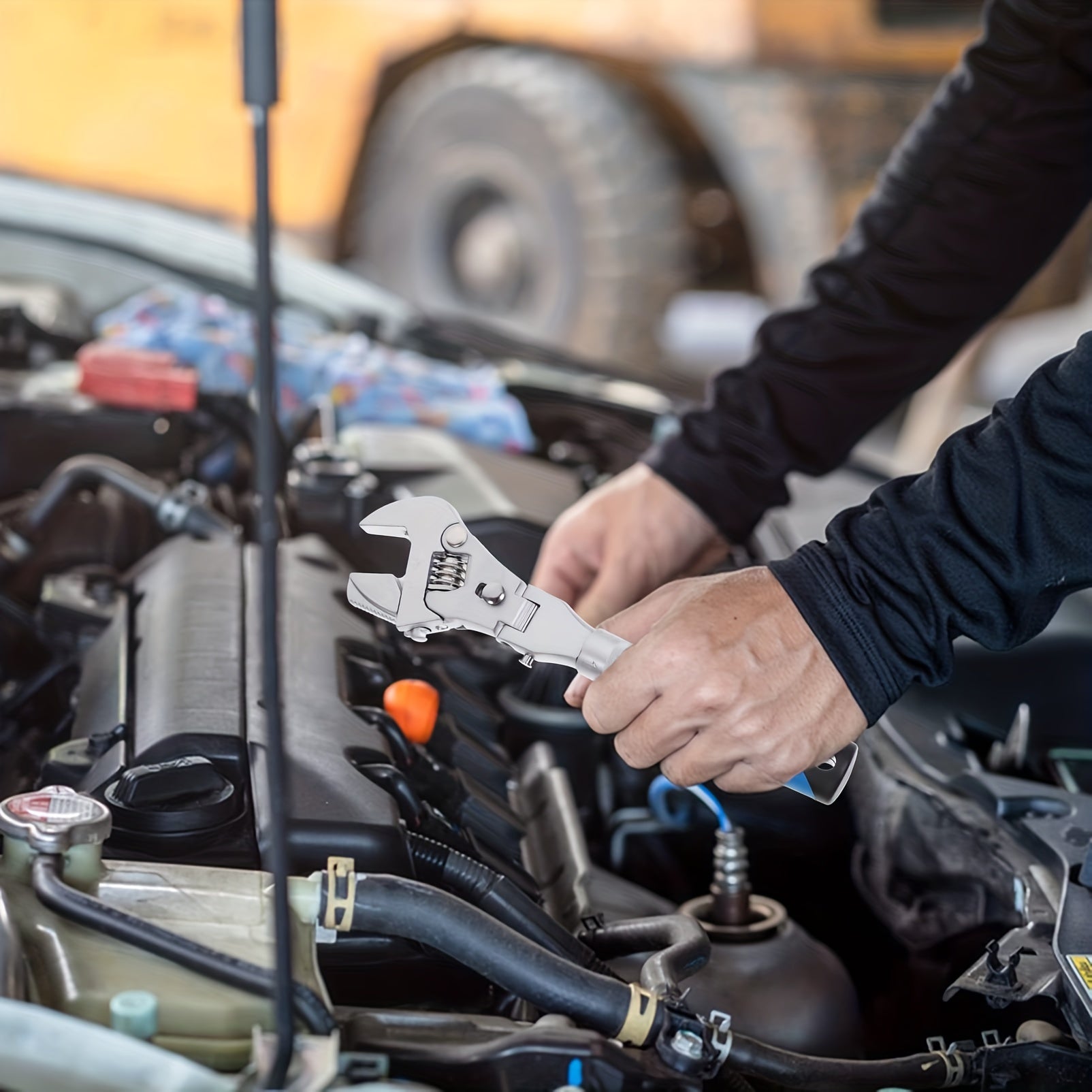 Adjustable Crescent Wrench 5-in-1 Folding Rotating Head 25.4-30.5cm