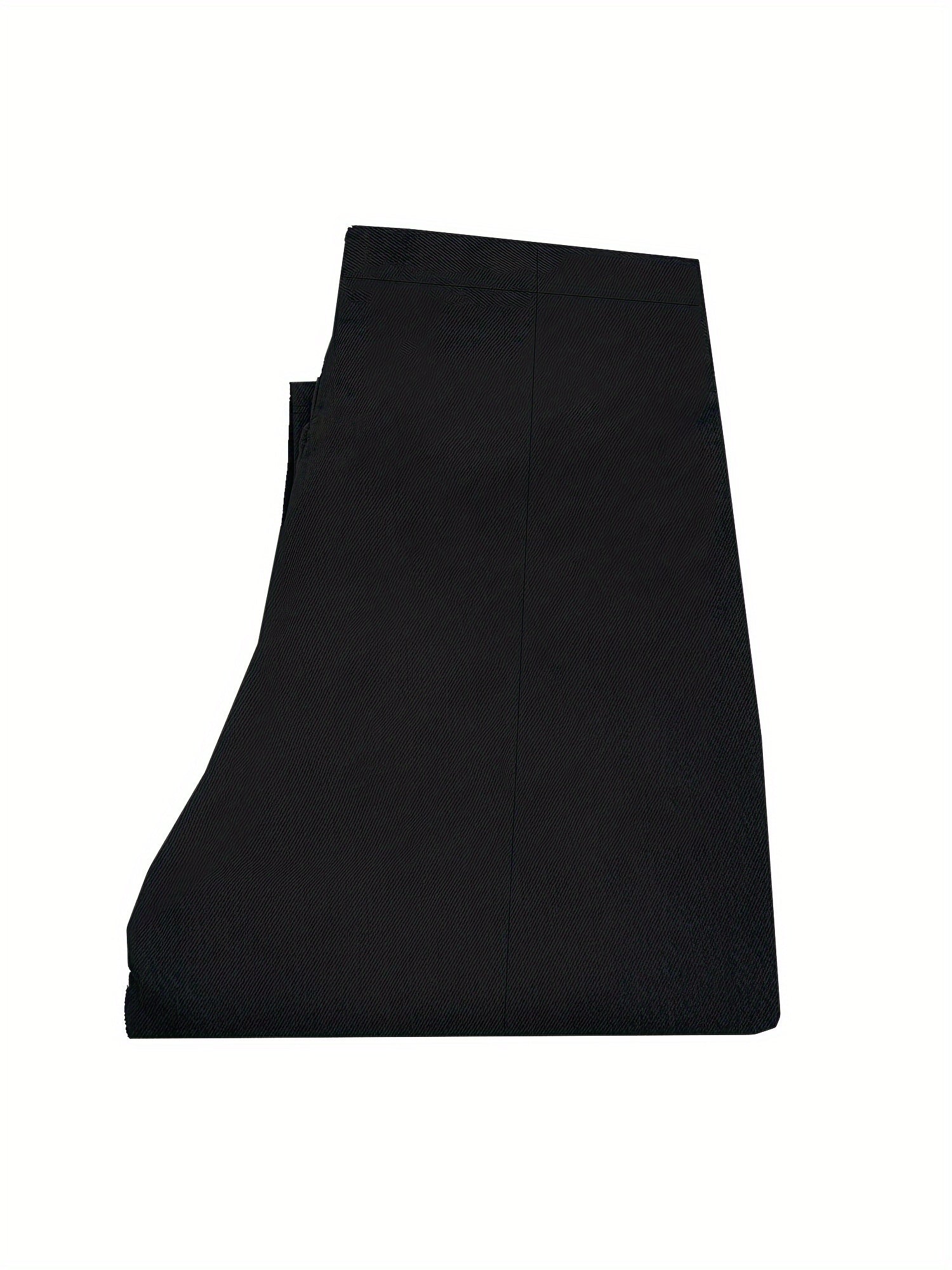 Women's Plus Size Stretch Straight Leg Pants Solid High Waist Spring Fall