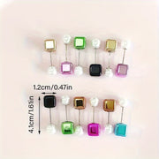 Square Hijab Pins Pack of 12 Resin Scarf Brooches Shawl Clips Fashion Accessories