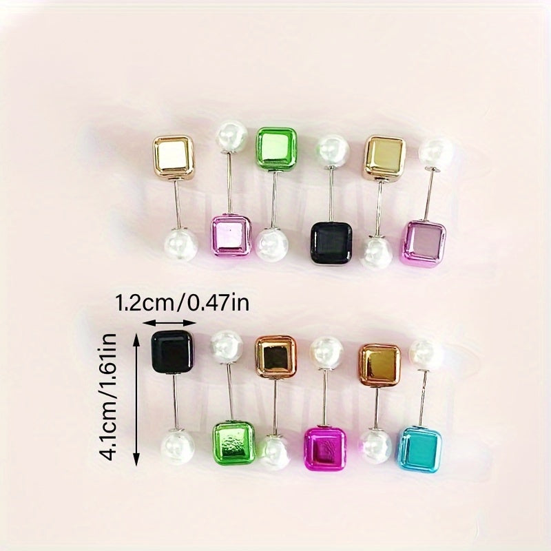 Square Hijab Pins Pack of 12 Resin Scarf Brooches Shawl Clips Fashion Accessories