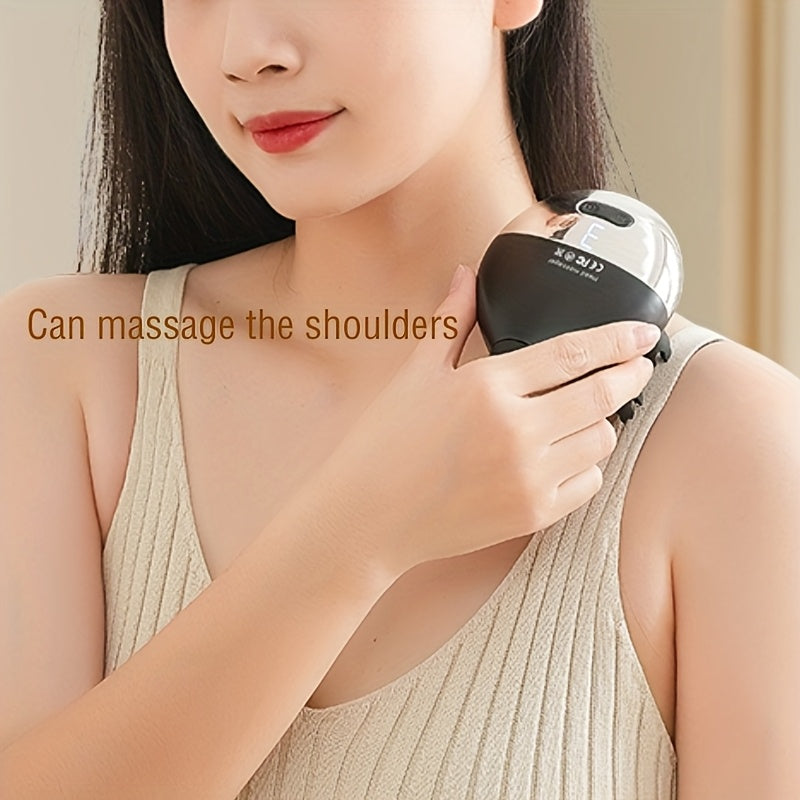 Wireless Electric Head and Shoulder Massager with 8 Detachable Heads and 4 Modes for Full Body Relief