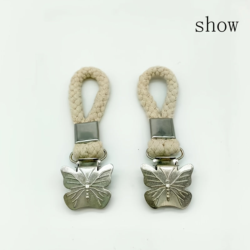 2 ta Kelebek naqshli hammom sochiq kliplari to'plami, ko'p maqsadli to'qilgan metall halqa kliplari, oshxona yoki hammom uchun yoqimli va amaliy saqlash kliplari, uy va oshxona uchun zaruriy ta'minotlar