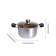 Stainless Steel Soup Pot with Lid Dual Handles Induction Safe Dishwasher Safe