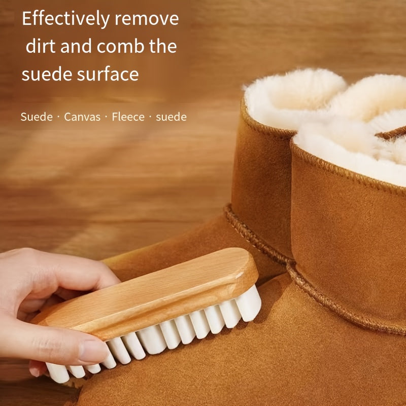 Unisex Suede Shoe Brush with Raw Rubber Edge for Dirt and Nap Removal