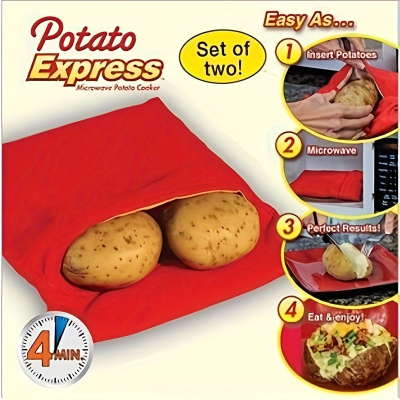 Microwave Baked Large Potato Bags 2-Pack or 4-Pack for Sweet Potatoes and Corn