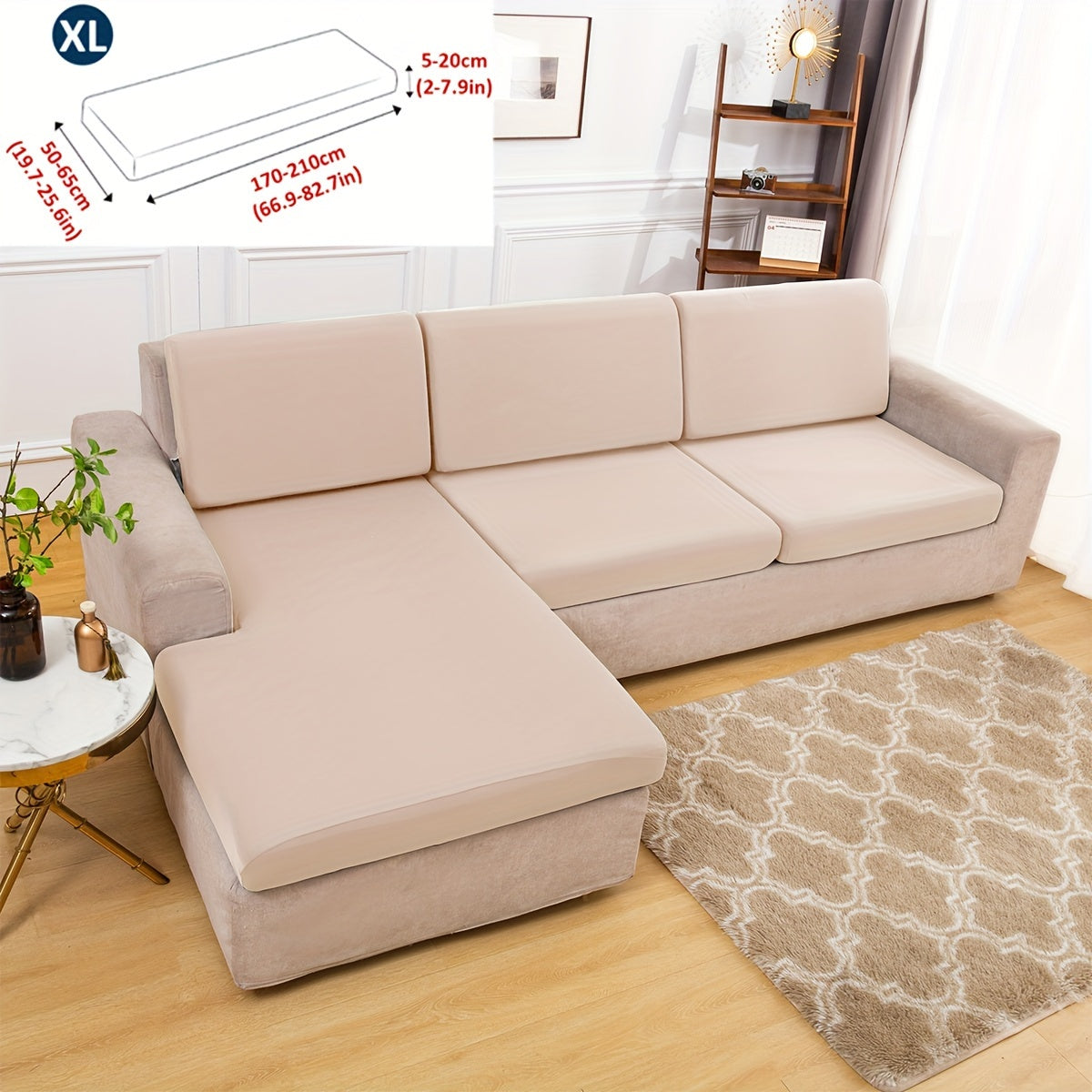 Klassik cho'ziladigan divan qoplamasi, armchair'dan bo'lak divanlargacha mos keladigan elastik lenta slipcover, mashinada yuviladigan polyester va spandeks aralashmasi, bitta o'rindiqdan to'rt o'rindiqli divanlargacha mos keladi.