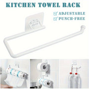 Bathroom Wall Mounted Paper Towel Holder with Punch-Free Installation Plastic Storage Rack