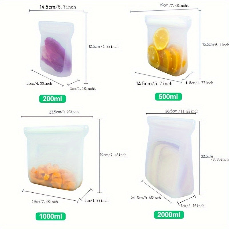 Leak-Proof Food-Grade Silicone Storage Bag for Microwave and Refrigerator