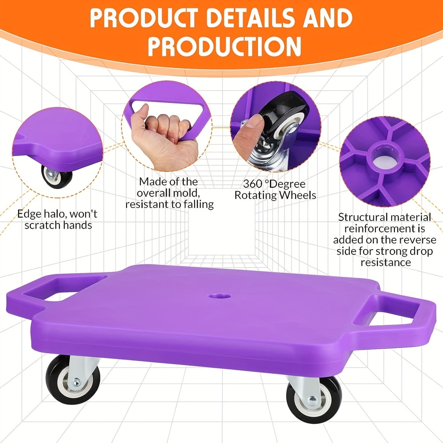 Kids Riding Scooter Board for Kids Age 3+ with Handles, PP Material, Red and Green