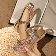 Women's Bohemian Sandals Lightweight Open-Toe Flat Casual Summer Beach