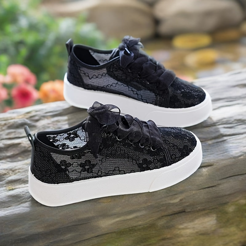 Women'S Breathable Mesh Sneakers Casual Running Shoes Black White Lightweight