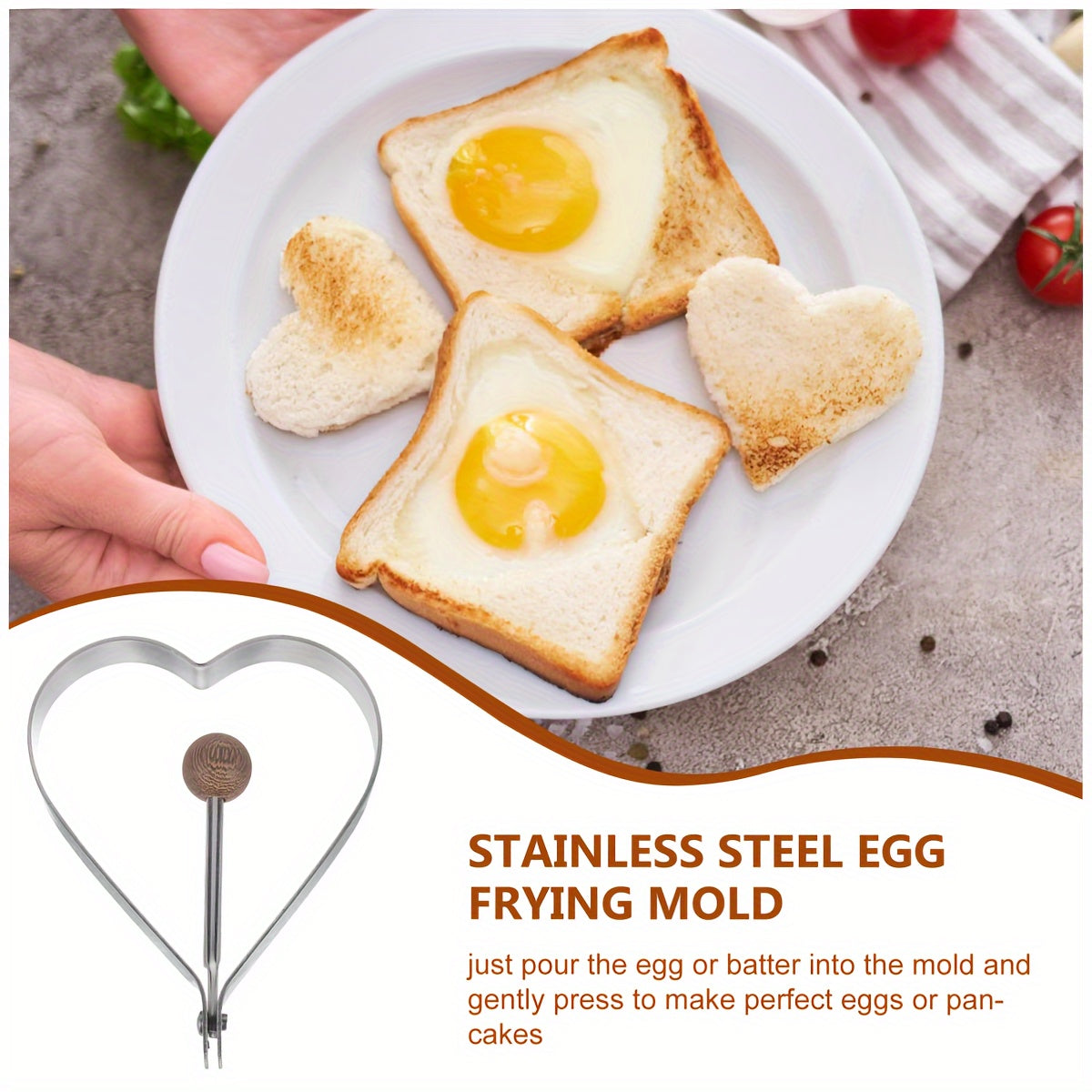 Stainless Steel Egg Rings Set with Heart and Star Shapes for Frying Eggs and Pancakes