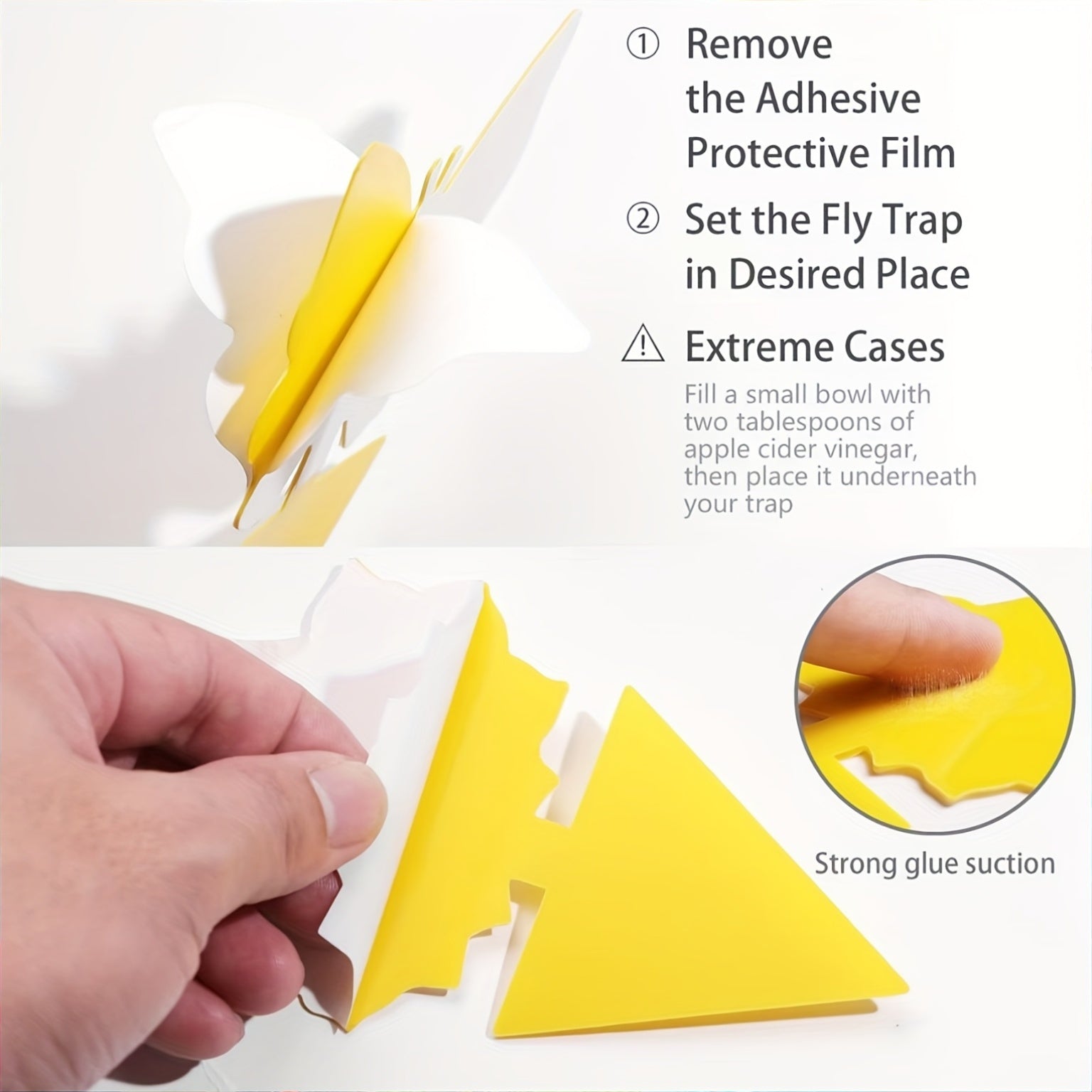 Trampas de insectos con mariposa amarilla y girasol, tableros de pegamento de doble cara, fácil de limpiar