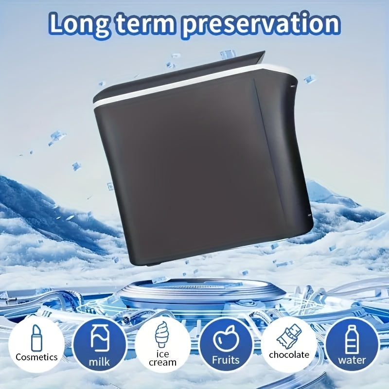 Portable 7.5L Black Car Fridge Cooler with USB for Travel and Camping