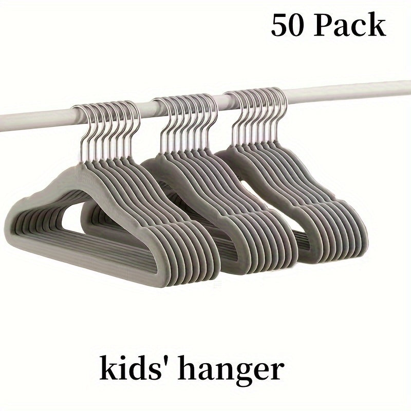 Set of 50 Non-Slip Baby Clothes Hangers with 360° Swivel Hook Velvet Infant Toddler Wardrobe Organizer