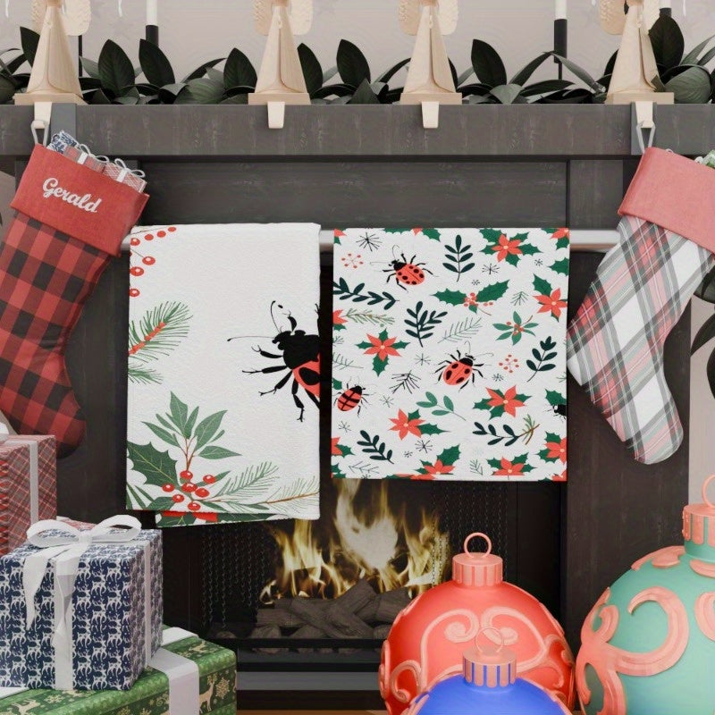 Christmas Kitchen Towels Set 18x26 Inches Festive Holiday Decor Soft