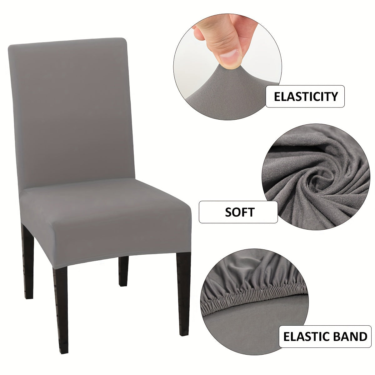 4-6 шт. эластичных чехлов для стульев доступны в нескольких однотонных цветах, подходят для стульев размера S. Защищают мебель и улучшают домашний декор в гостиных, кухнях и ресторанах. Легко устанавливаются.