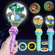 Kids Educational Flashlight Projector with 32 Dinosaur Animal Ocean Fruit and Number Patterns for Bedtime Learning