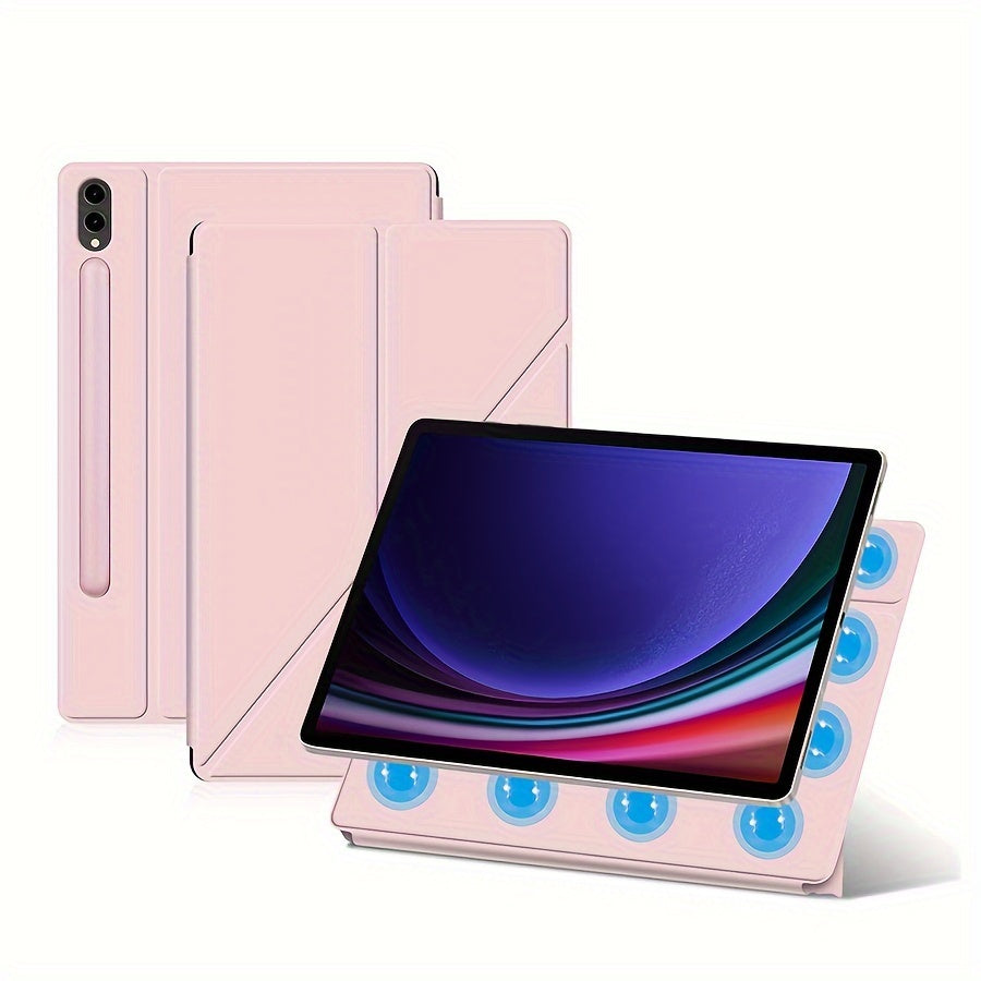 Faux Leather Tablet Cover for Samsung Galaxy Tab S9+ and S9 FE+ with Magnetic Closure and Adjustable Stand