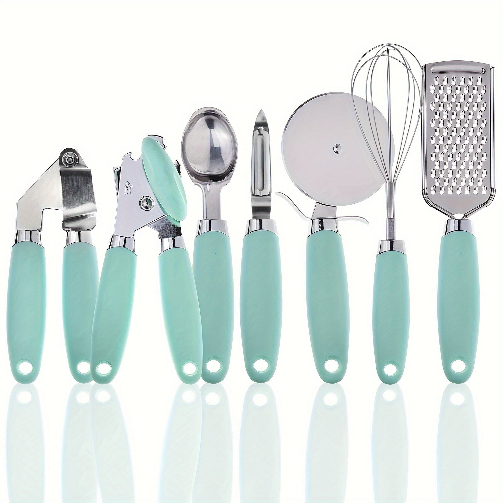Set of 7 Stainless Steel Kitchen Utensils with Comfort Grip Handles