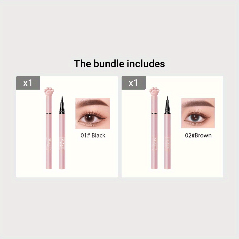 Delineador de ojos mate de punta ultra delgada a prueba de manchas, resistente al agua y de larga duración para mujer