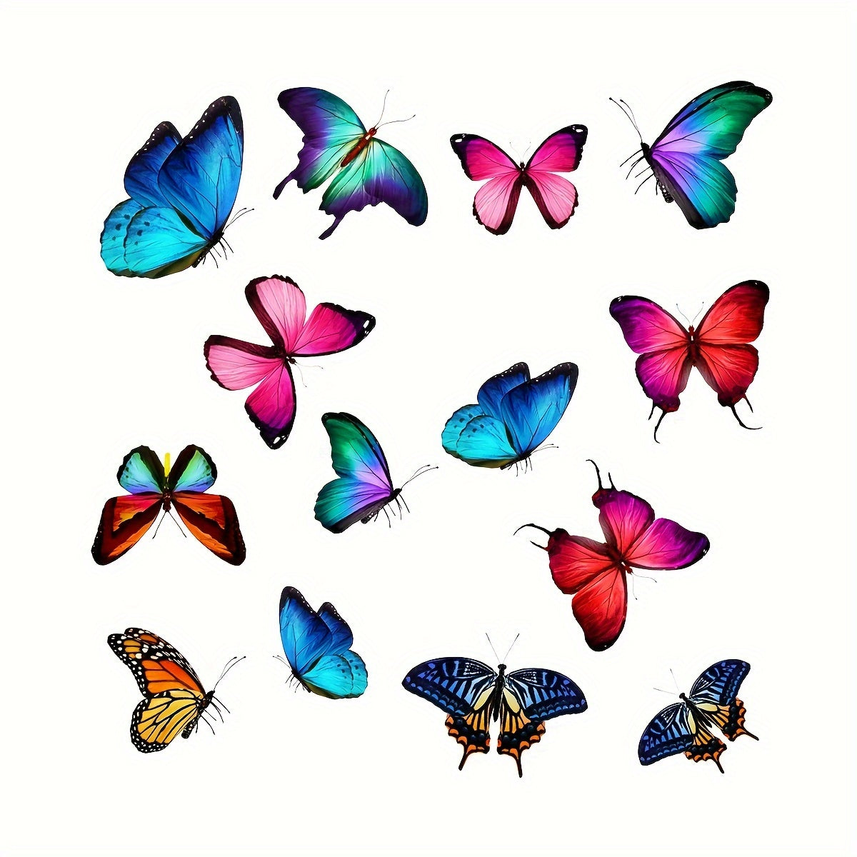 Butterfly Glass Stickers Decor PVC Peel and Stick Wall Decals for Windows and Nursery