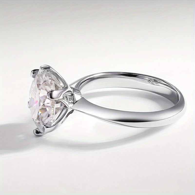 Потрясающее обручальное кольцо из 10 карат моиссанита - изысканное серебро 925 пробы с классической шестигранной оправой, идеально подходит для Рождества и праздников