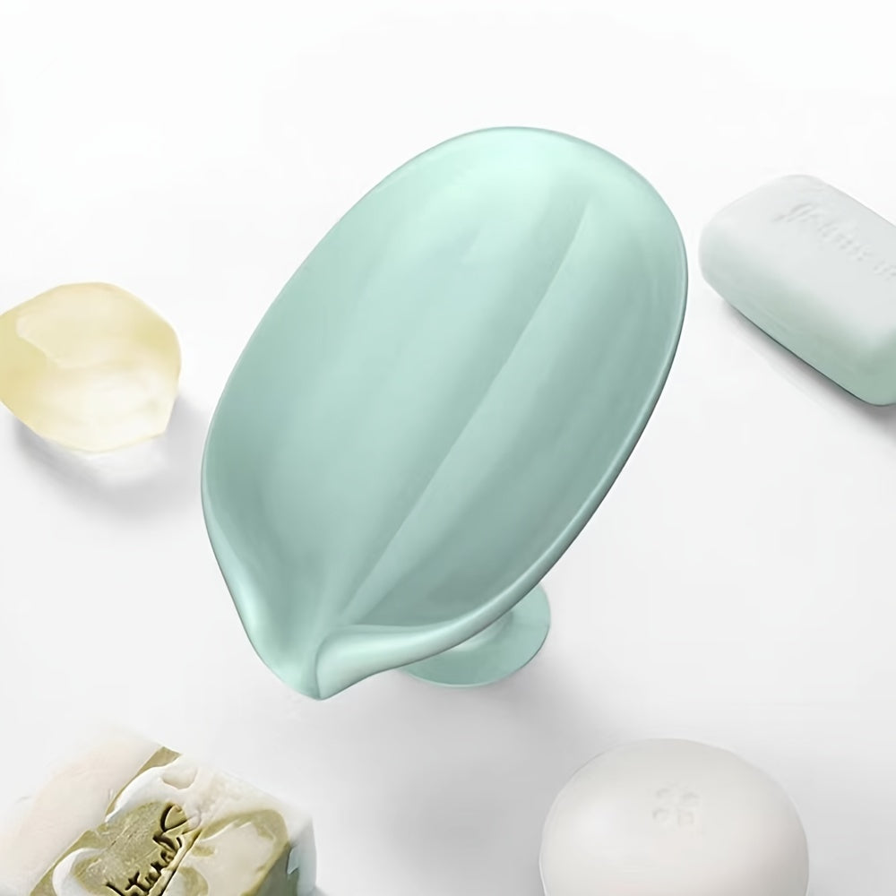 Leaf-Shaped Soap Dish for Shower and Bath, Sponge Tray, Draining Soap Holder