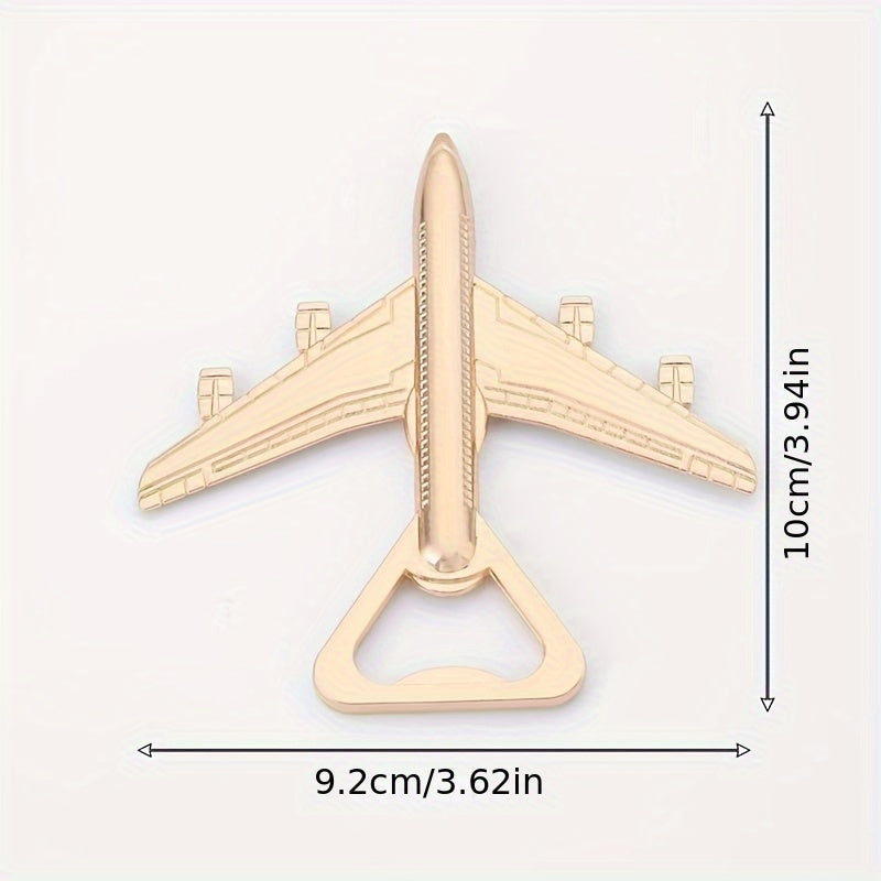 Golden Metal Airplane Bottle Opener Stainless Steel Travel Party Gift
