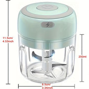 Wireless Garlic Grinder Mini Electric Food Chopper 250ml Portable USB Rechargeable