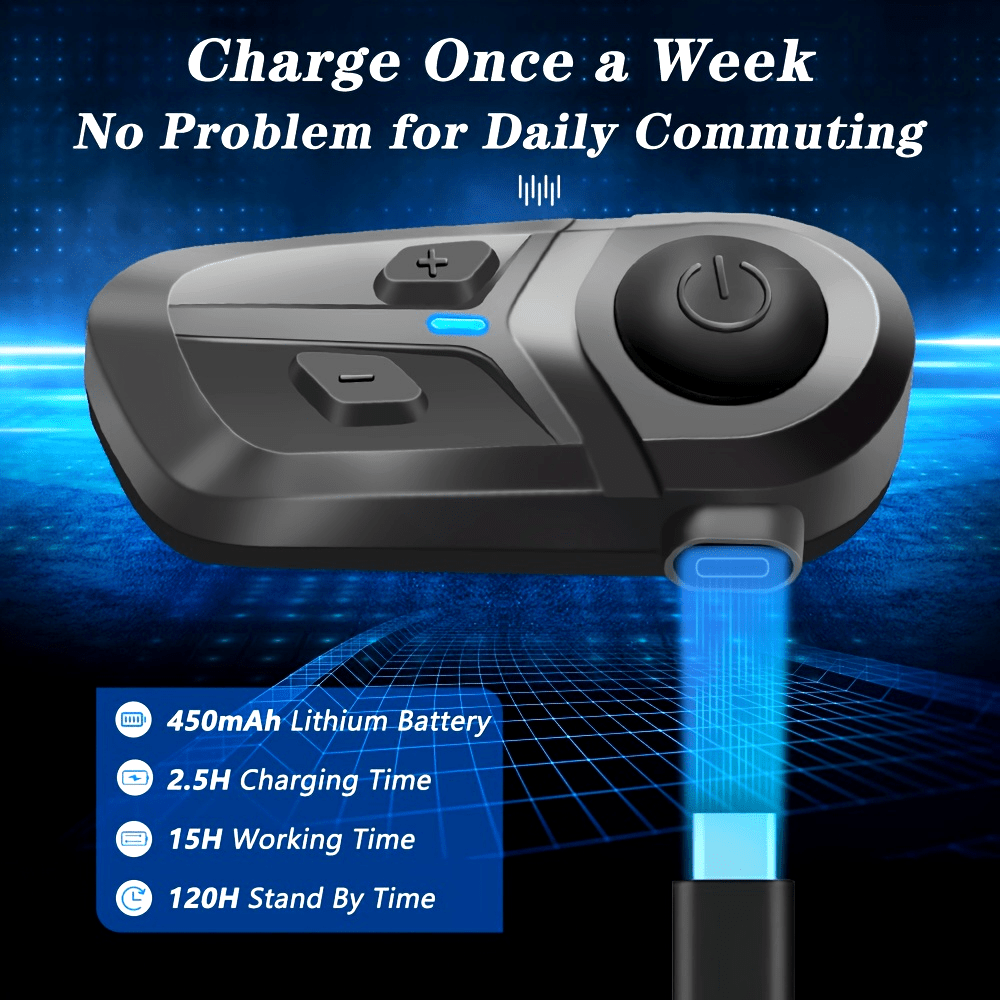 Wireless Motorcycle Helmet Earphone with Music Player and Headset