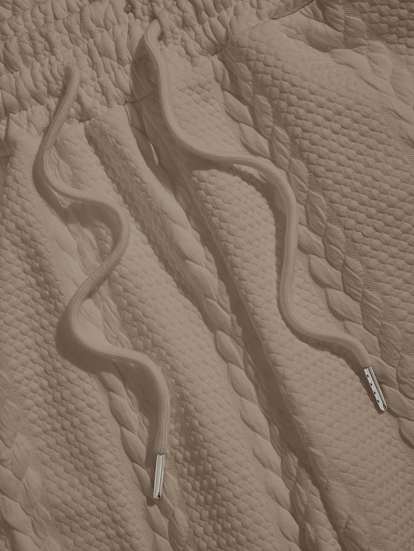 Men's Knitted Casual Two-Piece Pajama Set Short Sleeve Geometric Polyester