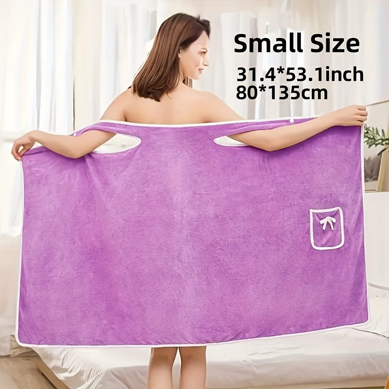 Women’s Polyester Bath Towel Absorbent Quick-Drying with Pocket Soft Spa Towel