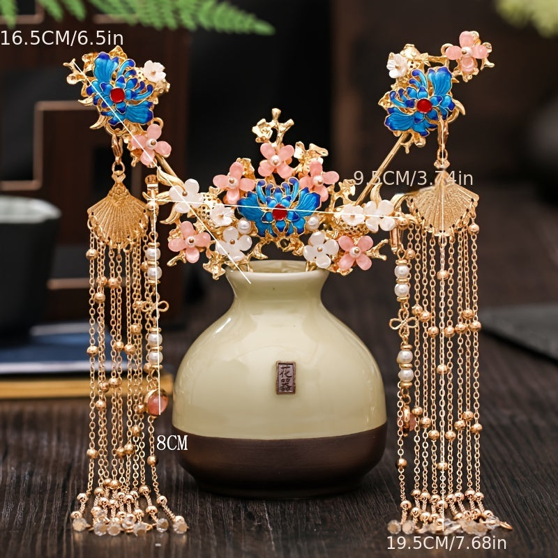 Retro Hair Stick Hair Comb and Earrings Set for Women Hair Accessories