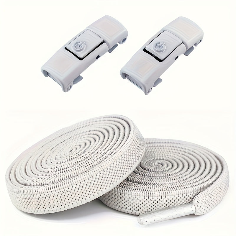 Unisex Elastic No-Tie Shoe Laces with Buckles, 100cm Adjustable