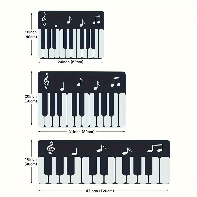 Piano musiqa naqshli pol matosi, sirgʻalmas gilam, yashash xonasi, yotoqxona, oshxona, hojatxona uchun