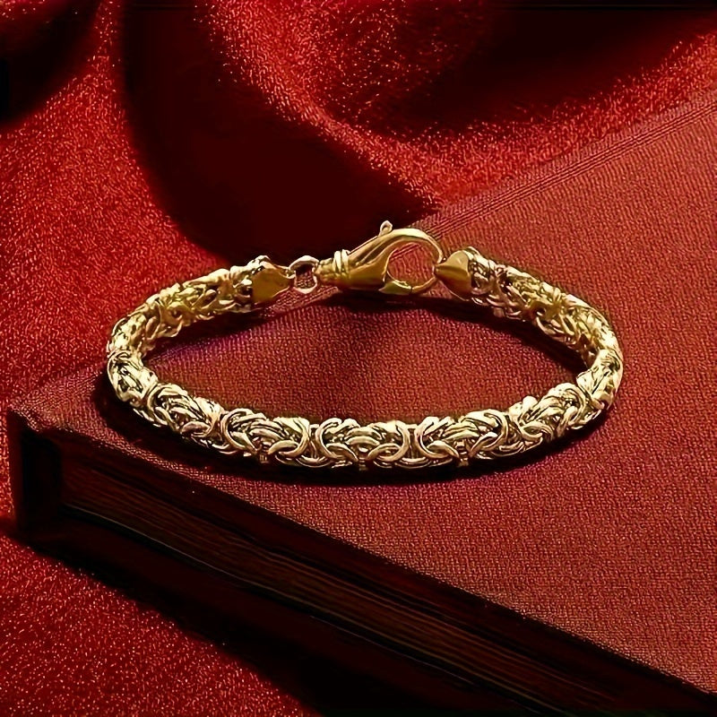 Gold-Plated Straw Rope Bracelet with Zirconia for Women Gift Box