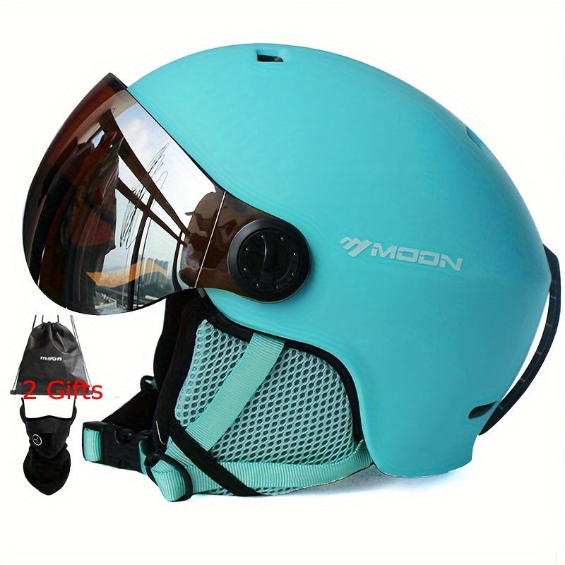High-Quality Ski Helmet Goggles for Outdoor Sports Black PC
