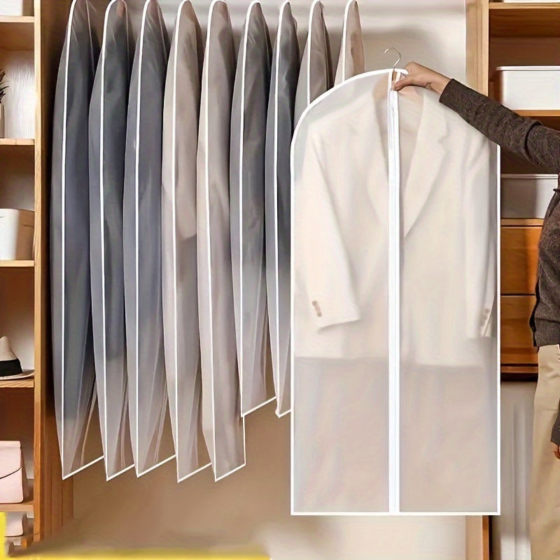 Juego de 10 bolsas para prendas de vestir para vestidos, trajes, abrigos, con cremallera, almacenamiento en armario