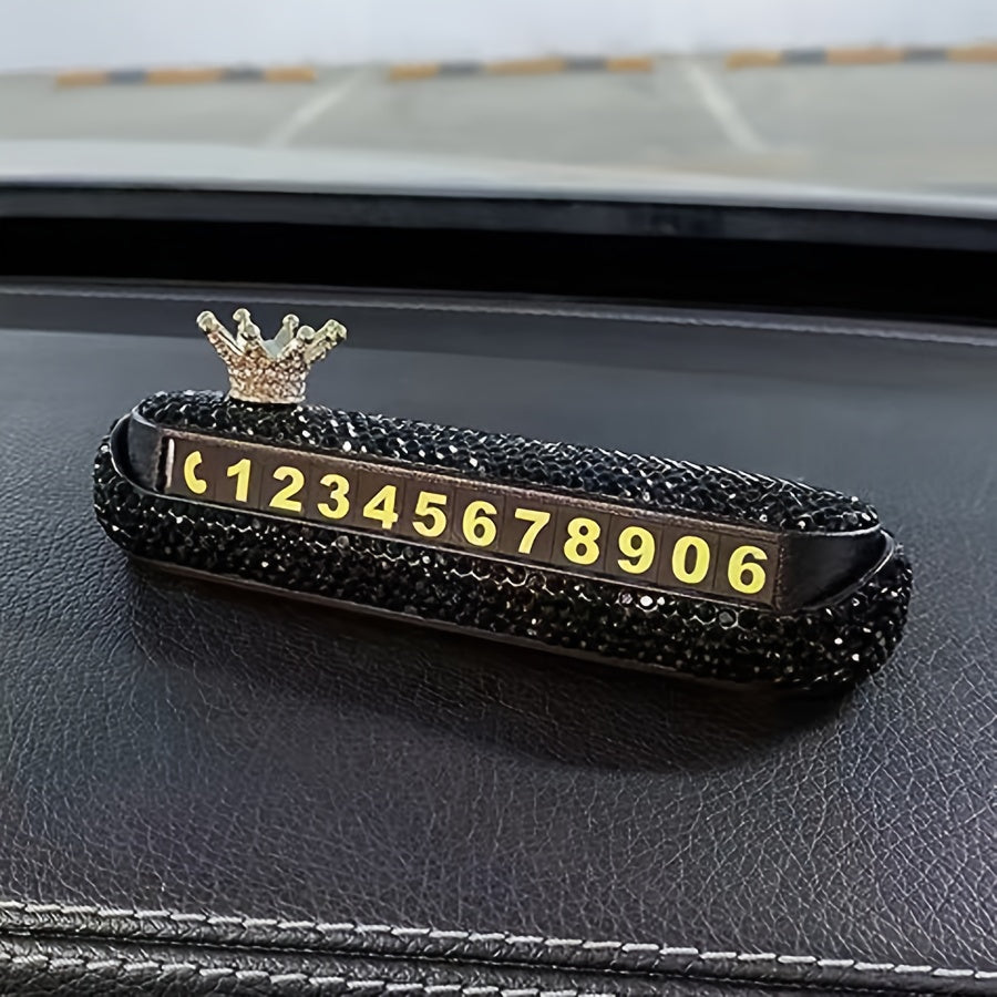 Новый стиль имитации алмаза временная парковочная табличка для женщин с включенным номером телефона.