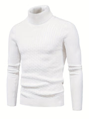 Men's Thermal Top Long Sleeve Solid Color Fall Winter Knit Rayon Sweater