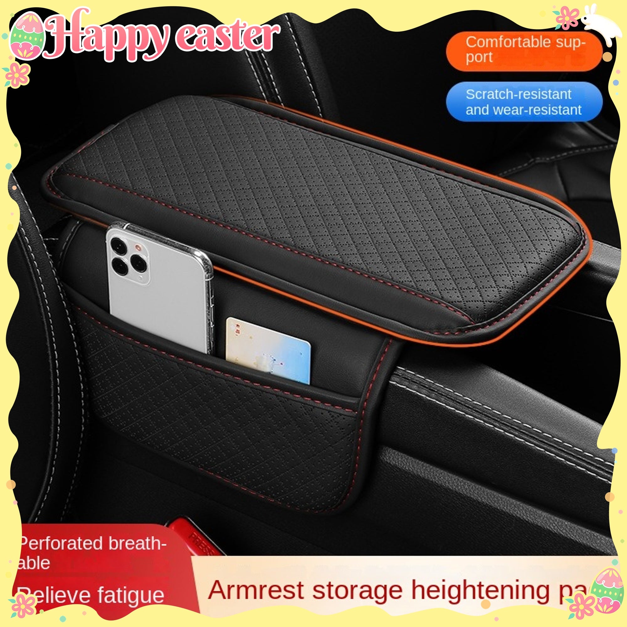 Universal PU teri avtomobil uchun qo‘ltiq qutisi, saqlash va chizishga qarshi himoya bilan