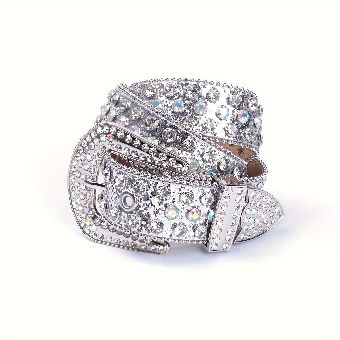 Ayollar uchun Rhinestone G'arbiy Qo'riqchi Belbog'i, Studded Bling PU charm bilan